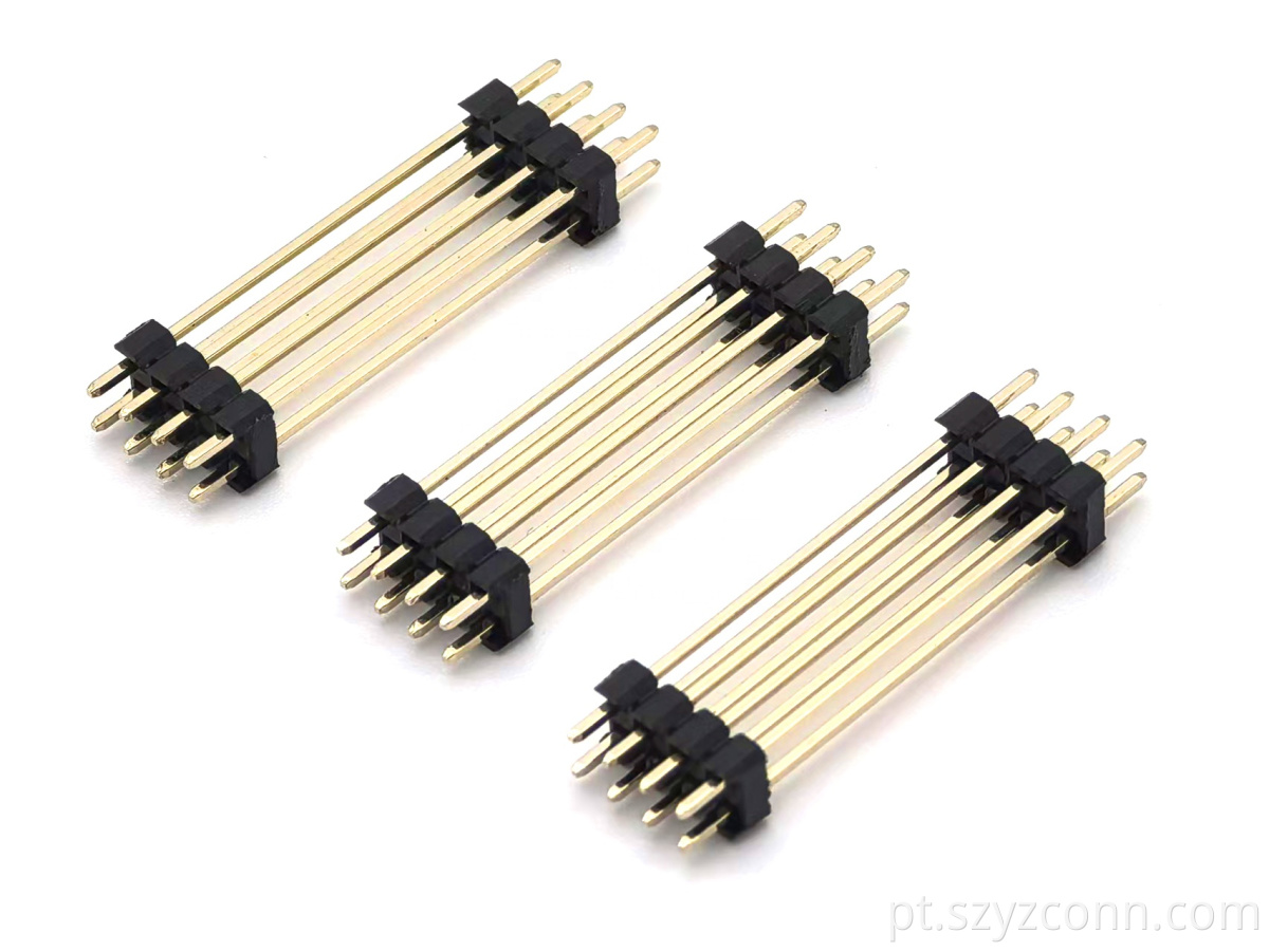 Conector de cabeçote de pino de passo de 2,54 mm Linha dupla reta de plástico de duas camadas SQ0,64mm H5,0mm 2 * 4P 2.54mm Pitch Pin Header Connector Dual Row Straight Two-layer Plastic SQ0.64mm H5.0mm 2*4P
